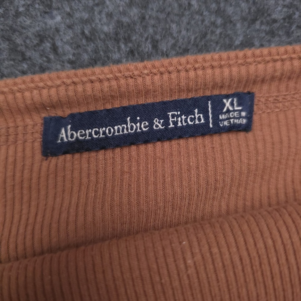 Abercrombie & Fitch XL Ribbed Tube Top Brown Y2K Style Coastal Summer Strapless - Picture 6 of 6
